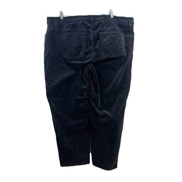 Chaps Women Sz 22 (Actual 44x27) Soft Corduroy Pants Stretch Black Plus EUC - Picture 2 of 8